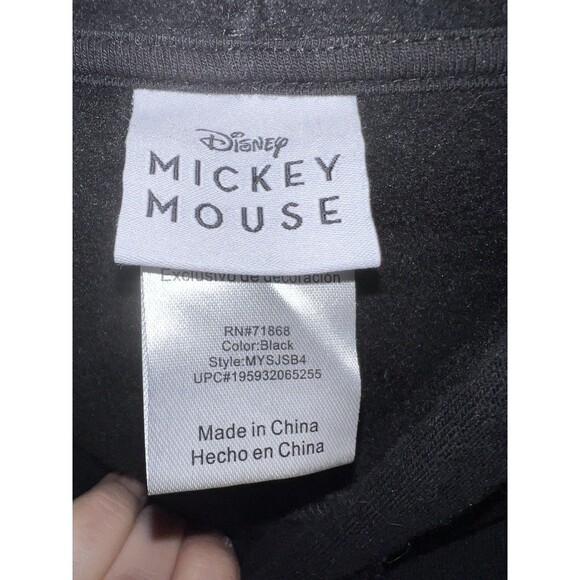 Disney Sweatshirt Womens XXL Black Embroidered Pullover Hoodie Mickey Mouse New - Picture 3 of 8